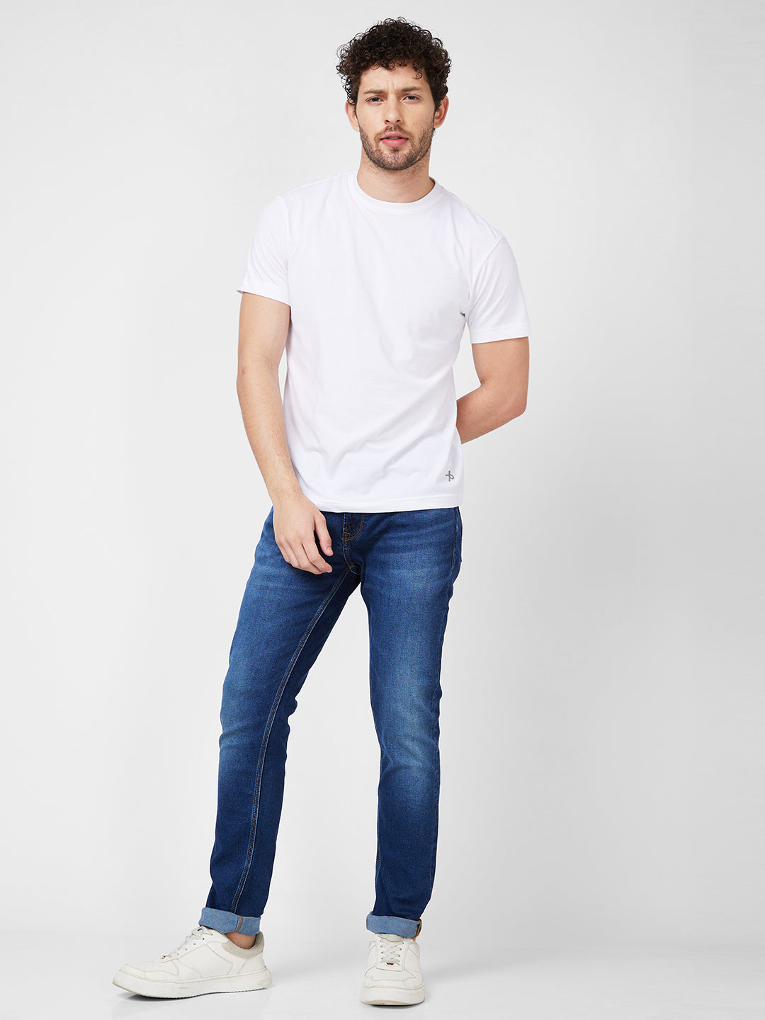 Spykar Low Rise Slim Fit Narrow Length Blue Jeans For Men