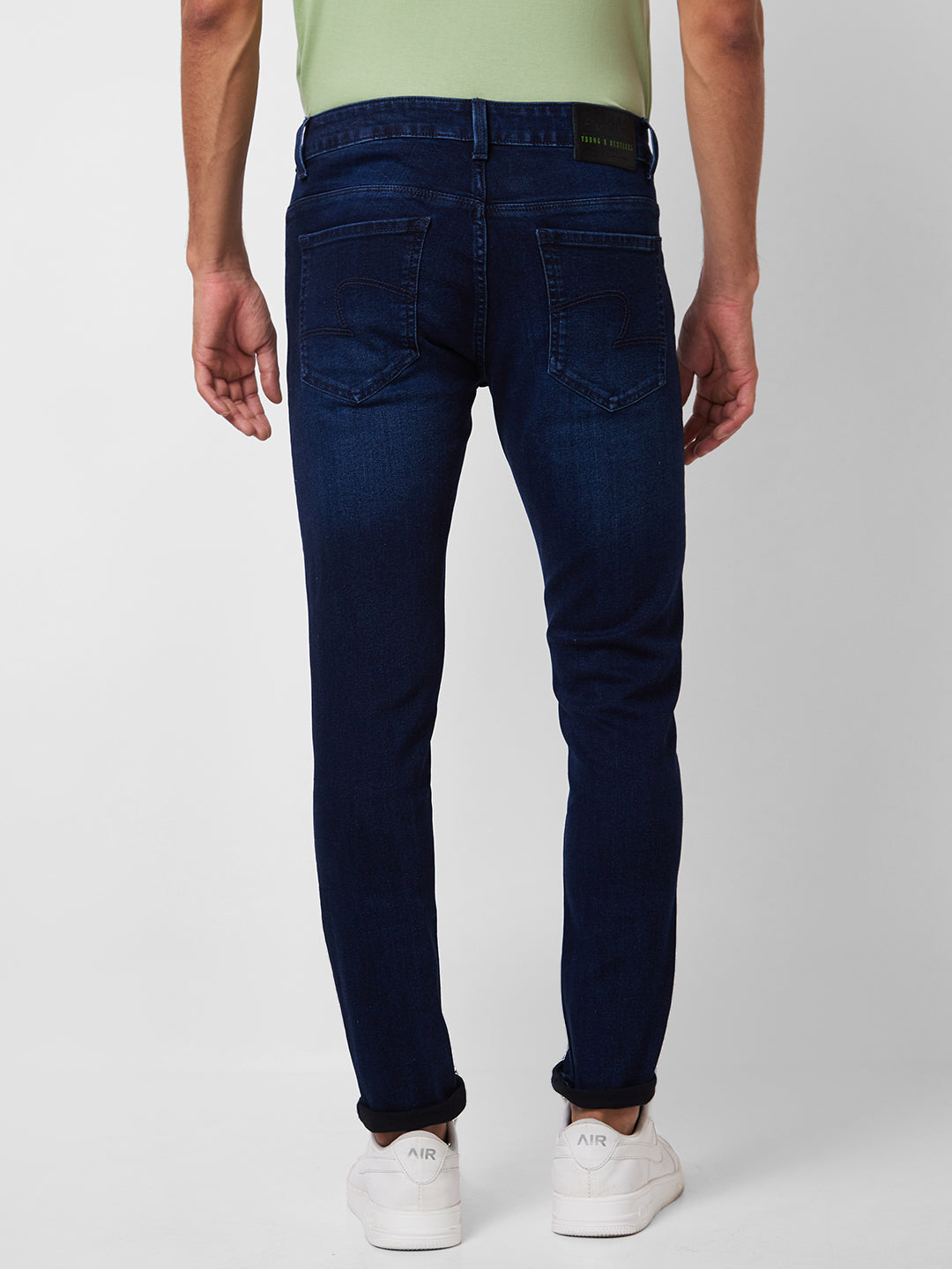 Spykar Low Rise Super Slim Fit Blue Jeans For Men