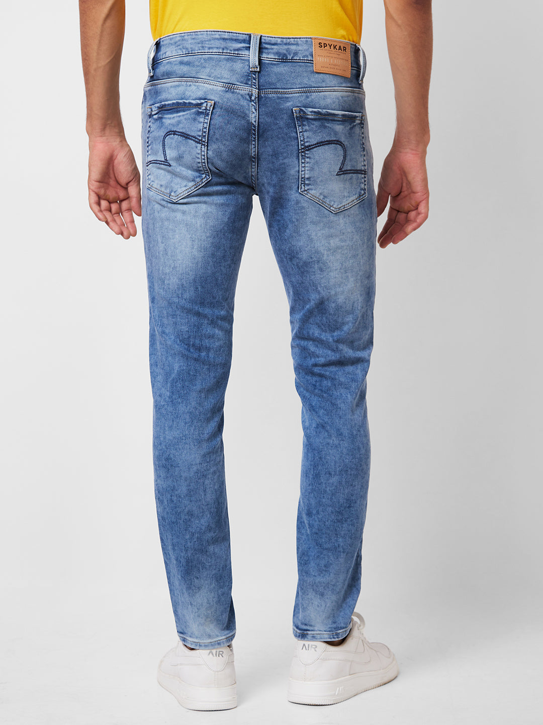 Spykar Low Rise Super Slim Fit Blue Jeans For Men