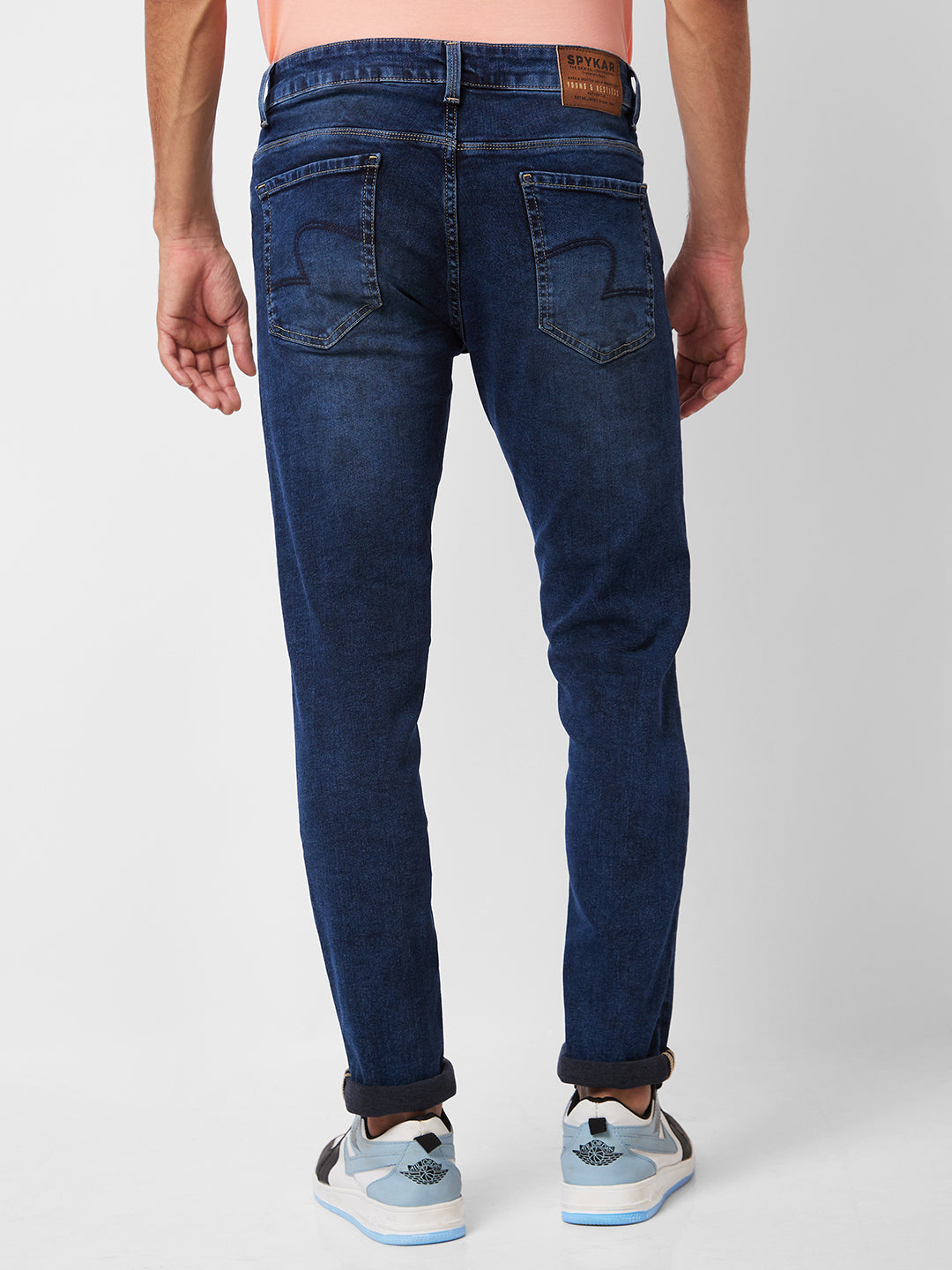 Spykar Low Rise Super Slim Fit Blue Jeans For Men