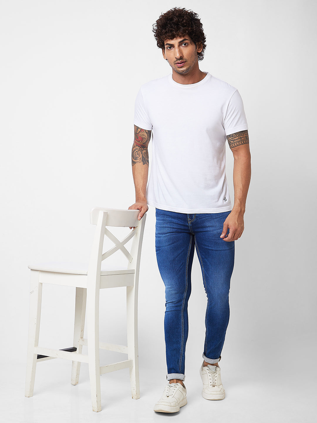 Spykar Low Rise Super Slim Fit Blue Jeans For Men