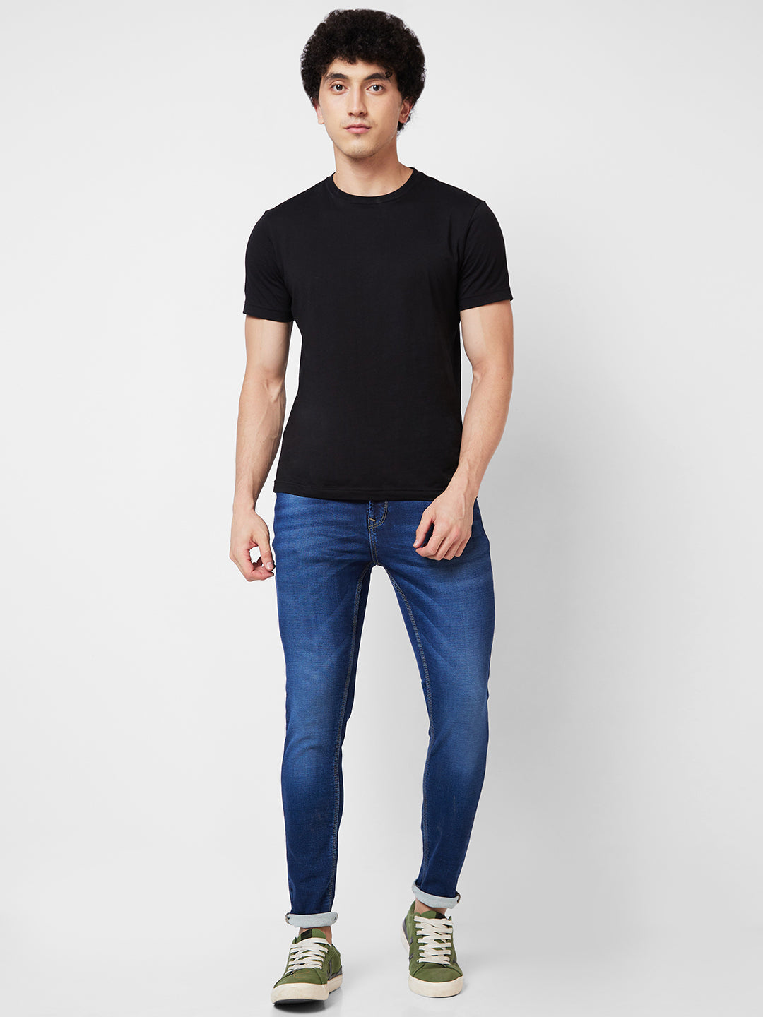 Spykar Low Rise Super Slim Fit Blue Jeans For Men