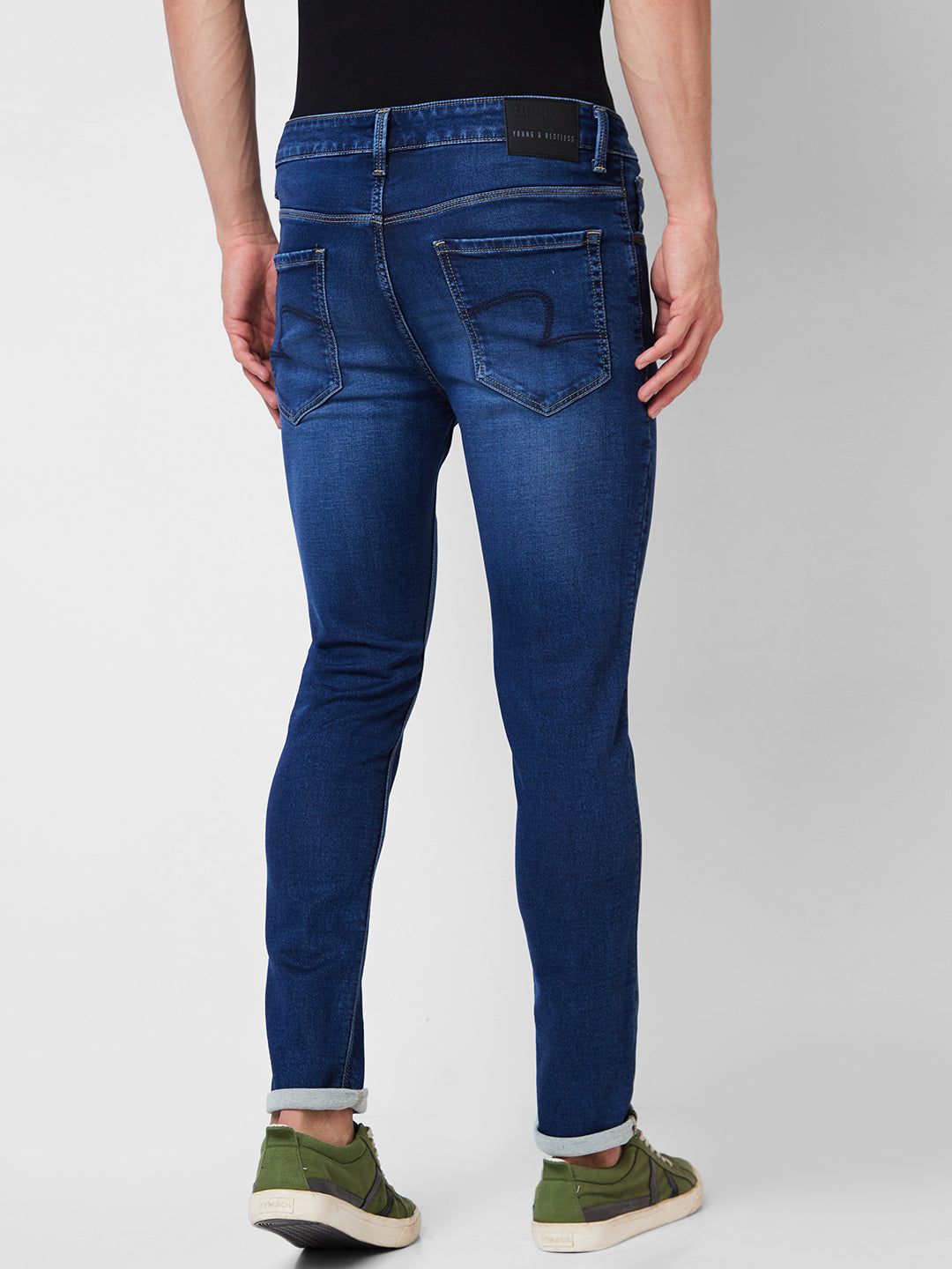 Spykar Low Rise Super Slim Fit Blue Jeans For Men