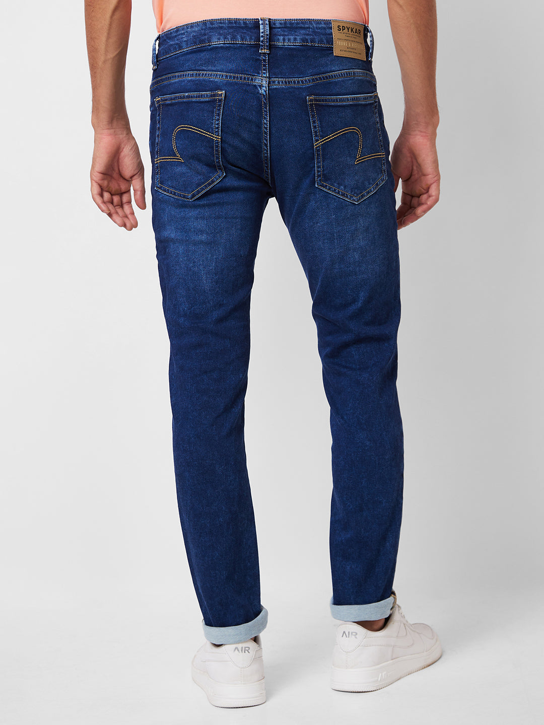 Spykar Low Rise Super Slim Fit Blue Jeans For Men