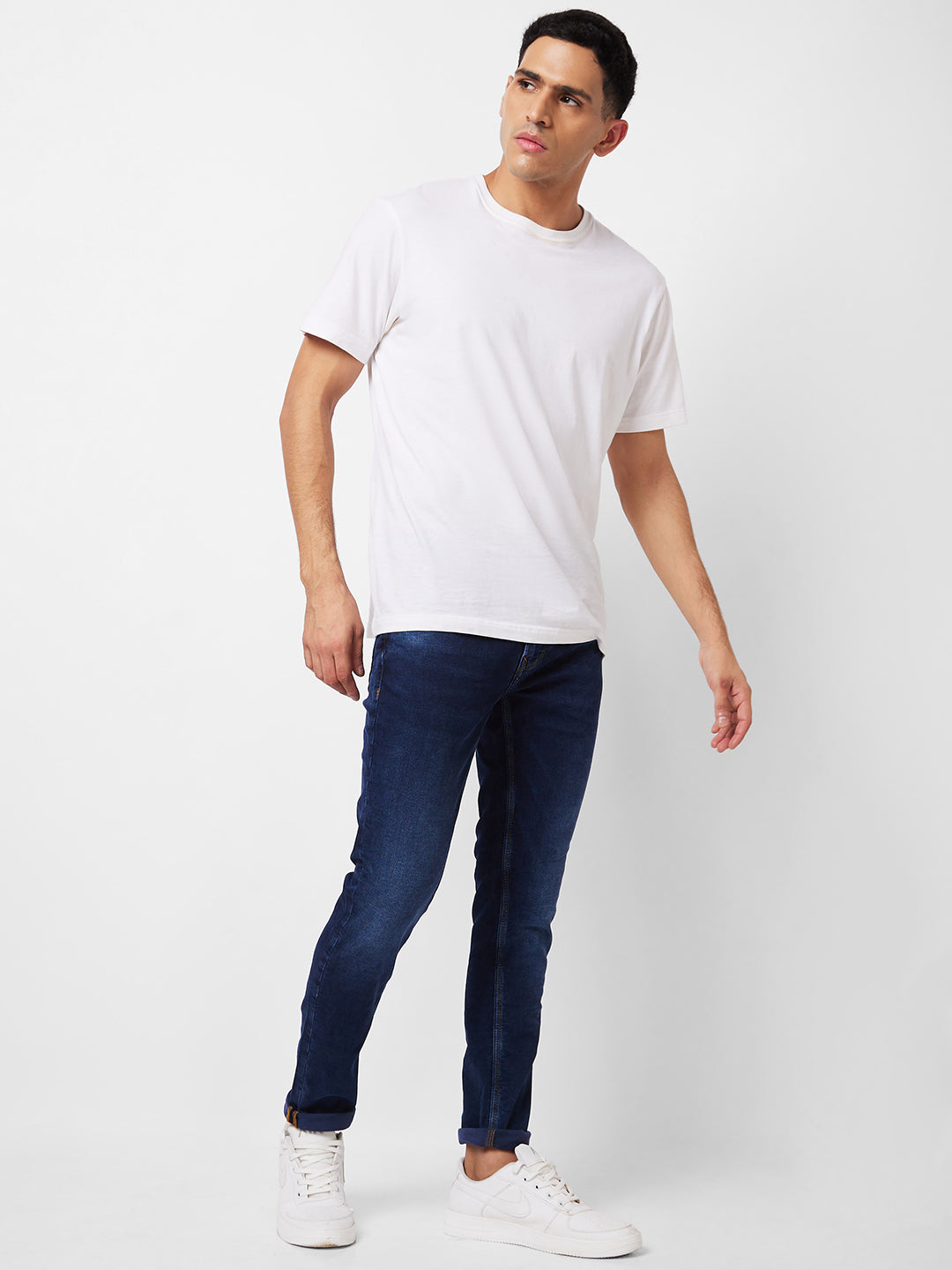 Spykar Low Rise Super Slim Fit Blue Jeans For Men