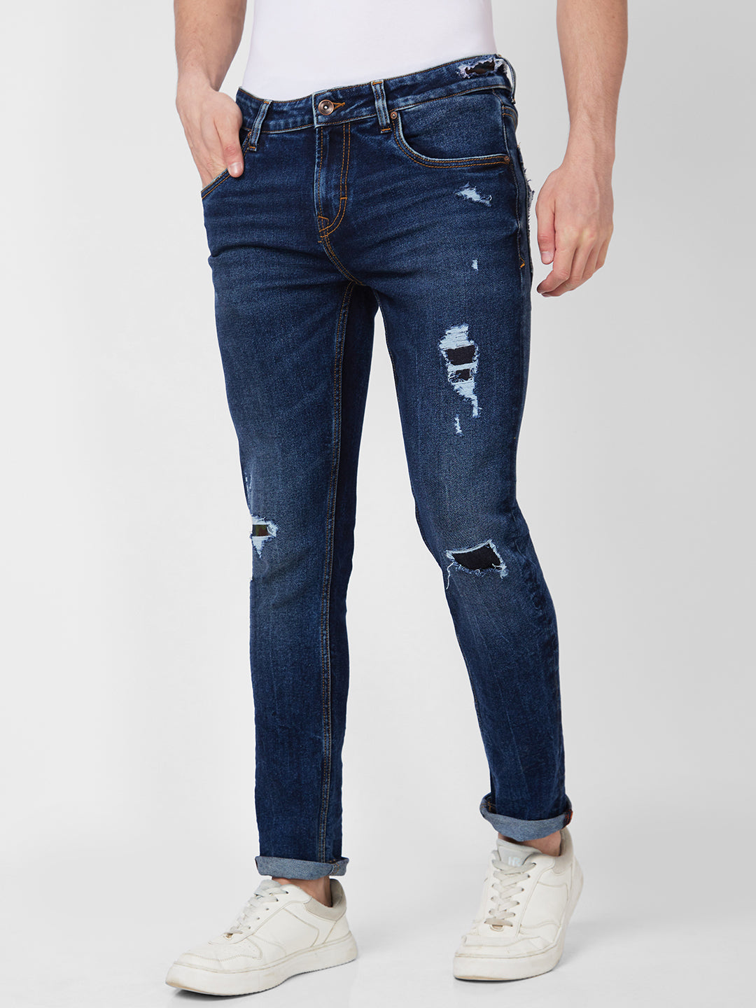 Spykar Low Rise Slim Fit Blue Jeans For Men