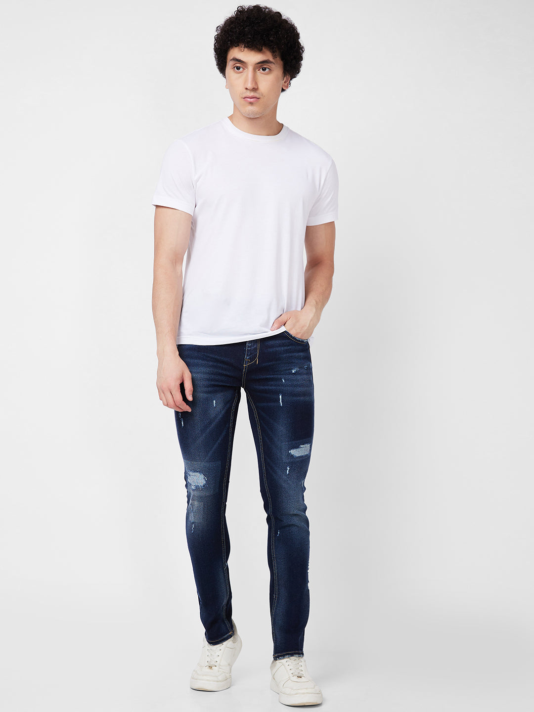 Spykar Low Rise Slim Fit Blue Jeans For Men