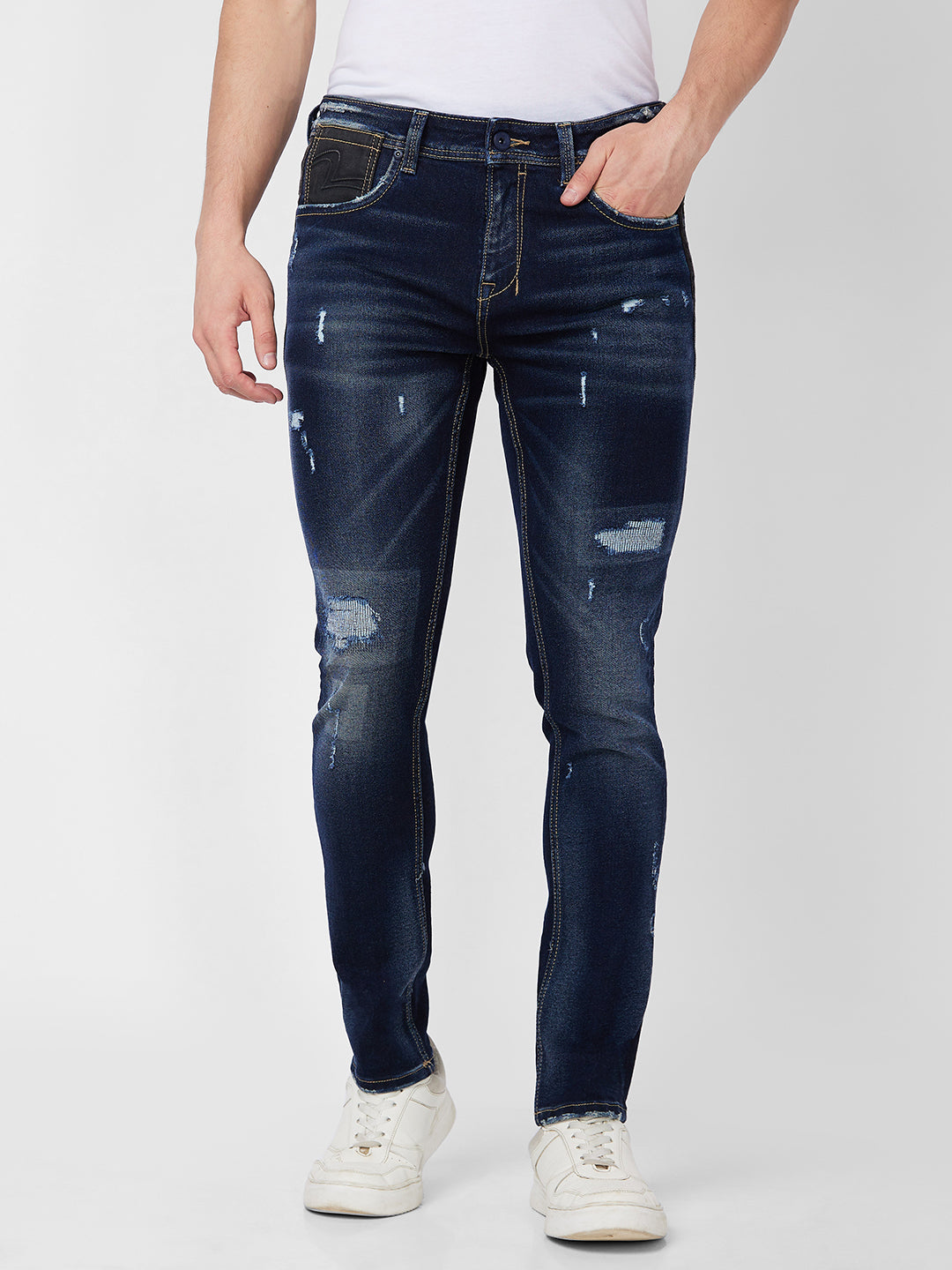 Spykar Low Rise Slim Fit Blue Jeans For Men