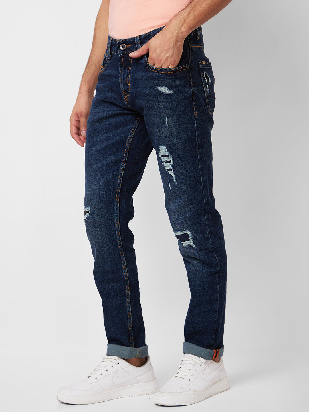 Spykar Low Rise Skinny Fit Blue Jeans For Men