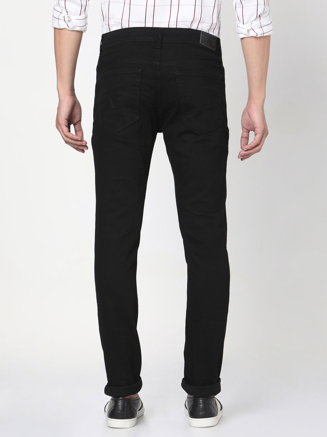 Spykar Men Black Cotton Slim Fit Narrow Length Jeans (Skinny)