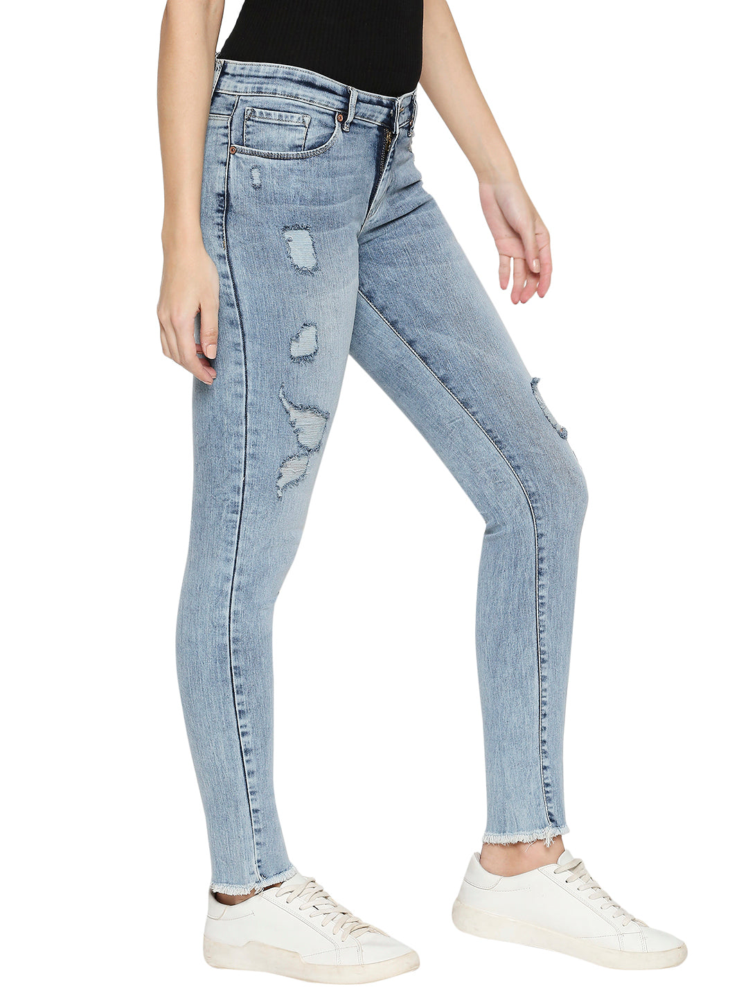 Spykar Women Blue Cotton Jeans