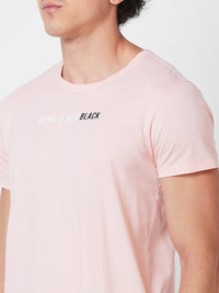 Spykar ROUND NECK HALF SLEEVES Pink T-shirt  For Men