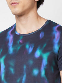 Spykar ROUND NECK HALF SLEEVES Black T-shirt  For Men
