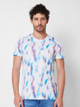 Spykar ROUND NECK HALF SLEEVES White T-shirt  For Men
