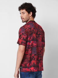 Spykar ROUND NECK HALF SLEEVES Red T-shirt  For Men