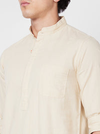 Spykar Beige SOLID FULL SLEEVE Shirt For Men