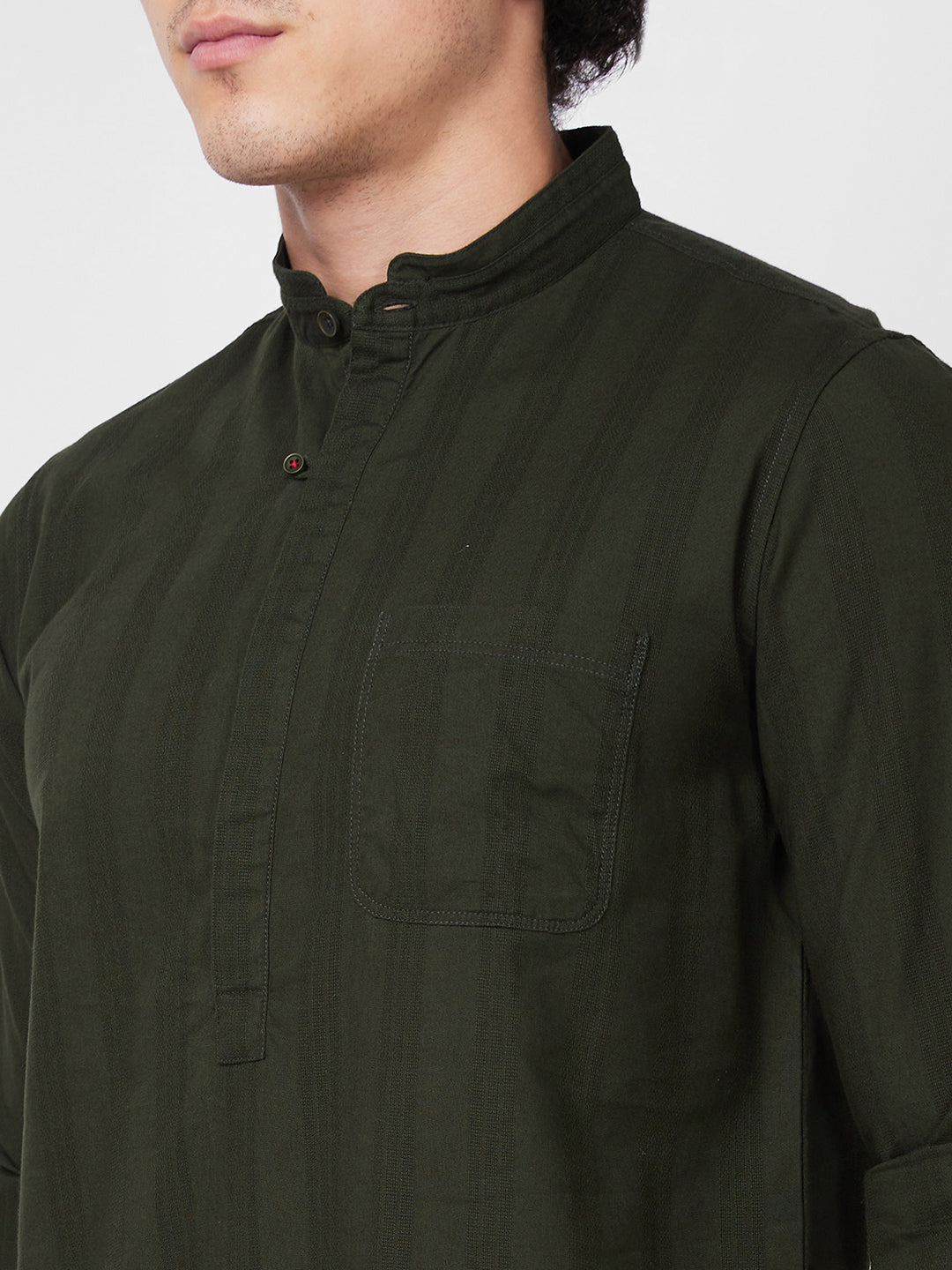 Spykar Green SOLID FULL SLEEVE Shirt For Men