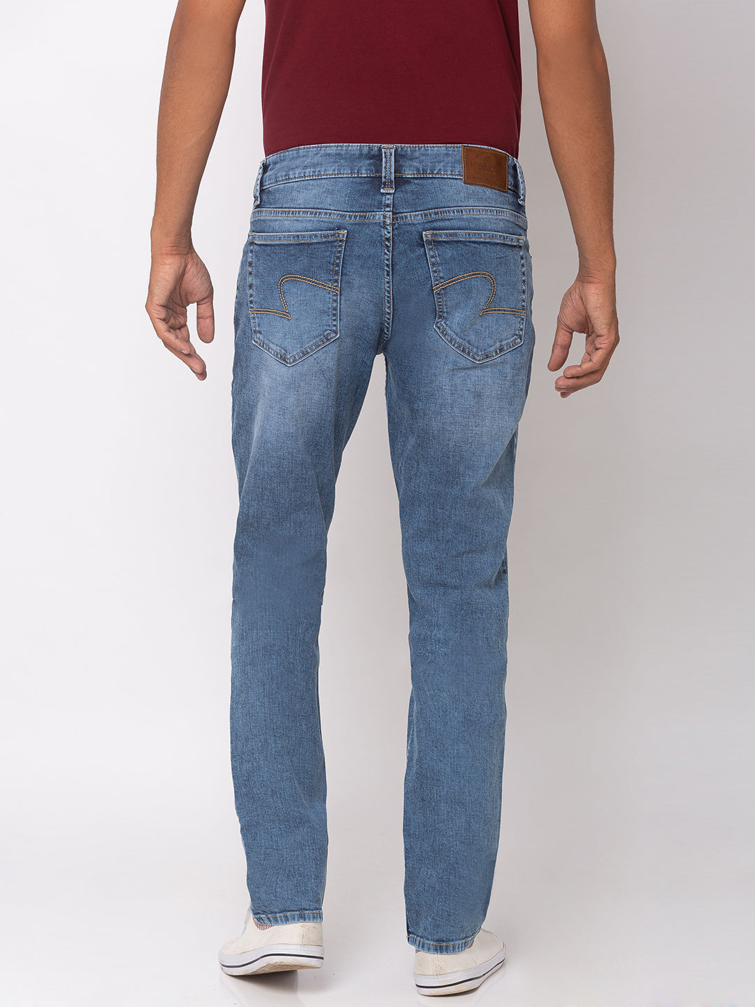 Spykar Cotton Blue Regular Fit Jeans For Men (Rover)