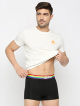 Men Premium Black Cotton Blend Trunk Underjeans By Spykar