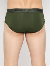 Underjeans By Spykar Men Premium Olive Cotton Blend Brief