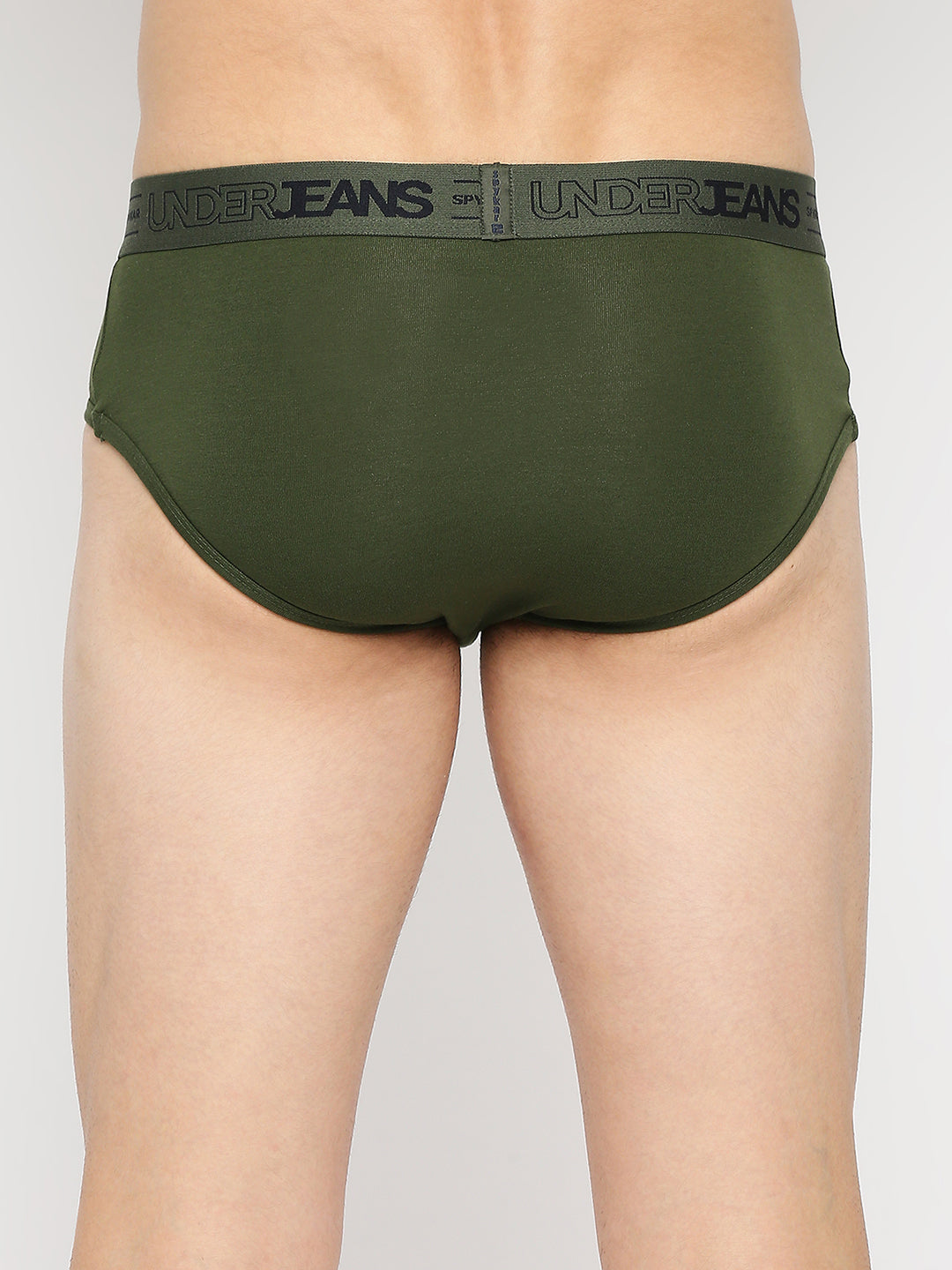 Underjeans By Spykar Men Premium Olive Cotton Blend Brief