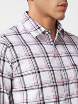 Spykar White Checked Shirt For Men