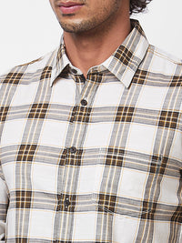 Spykar Green CHECKED FULL SLEEVE Shirt For Men