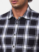 Spykar Black CHECKED FULL SLEEVE Shirt For Men