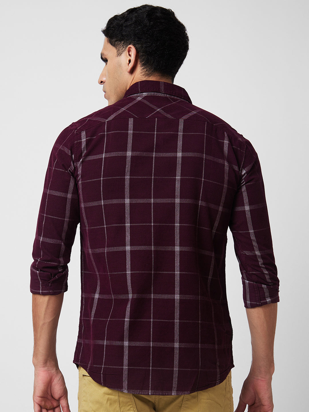 Spykar Red Checked Shirt For Men