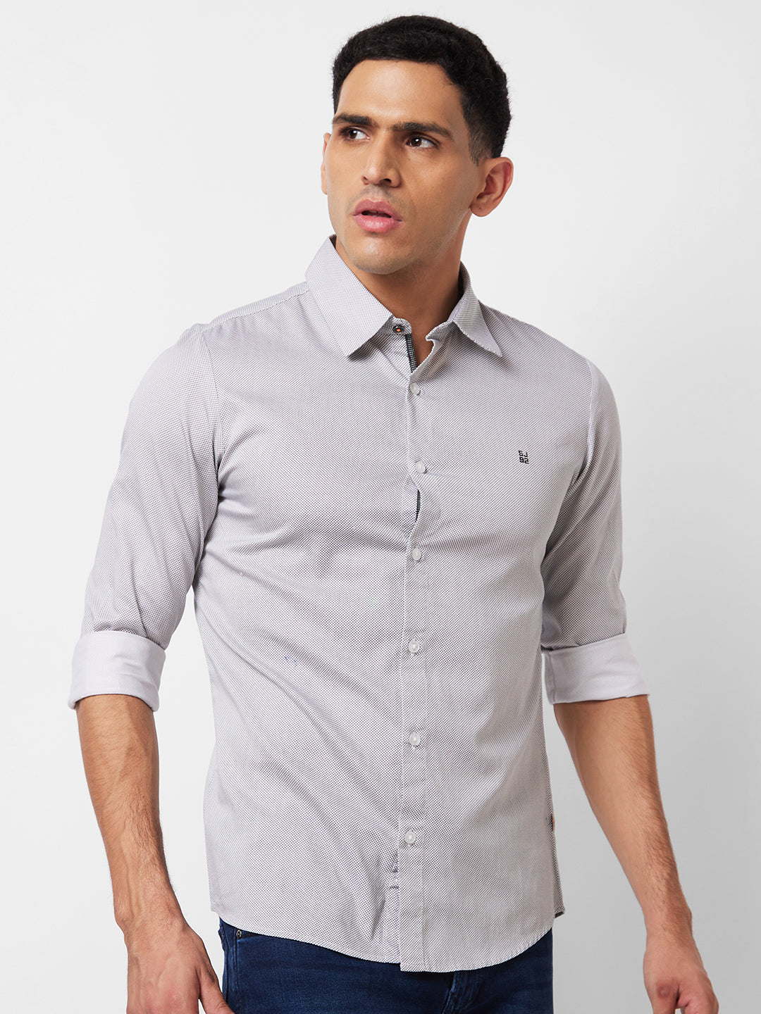 Spykar White Printed Shirt For Men