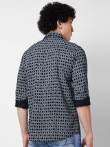 Spykar Black PRINTED FULL SLEEVE Shirt For Men