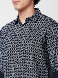 Spykar Black PRINTED FULL SLEEVE Shirt For Men