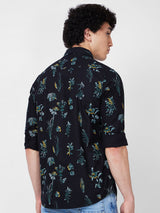 Spykar Black PRINTED FULL SLEEVE Shirt For Men