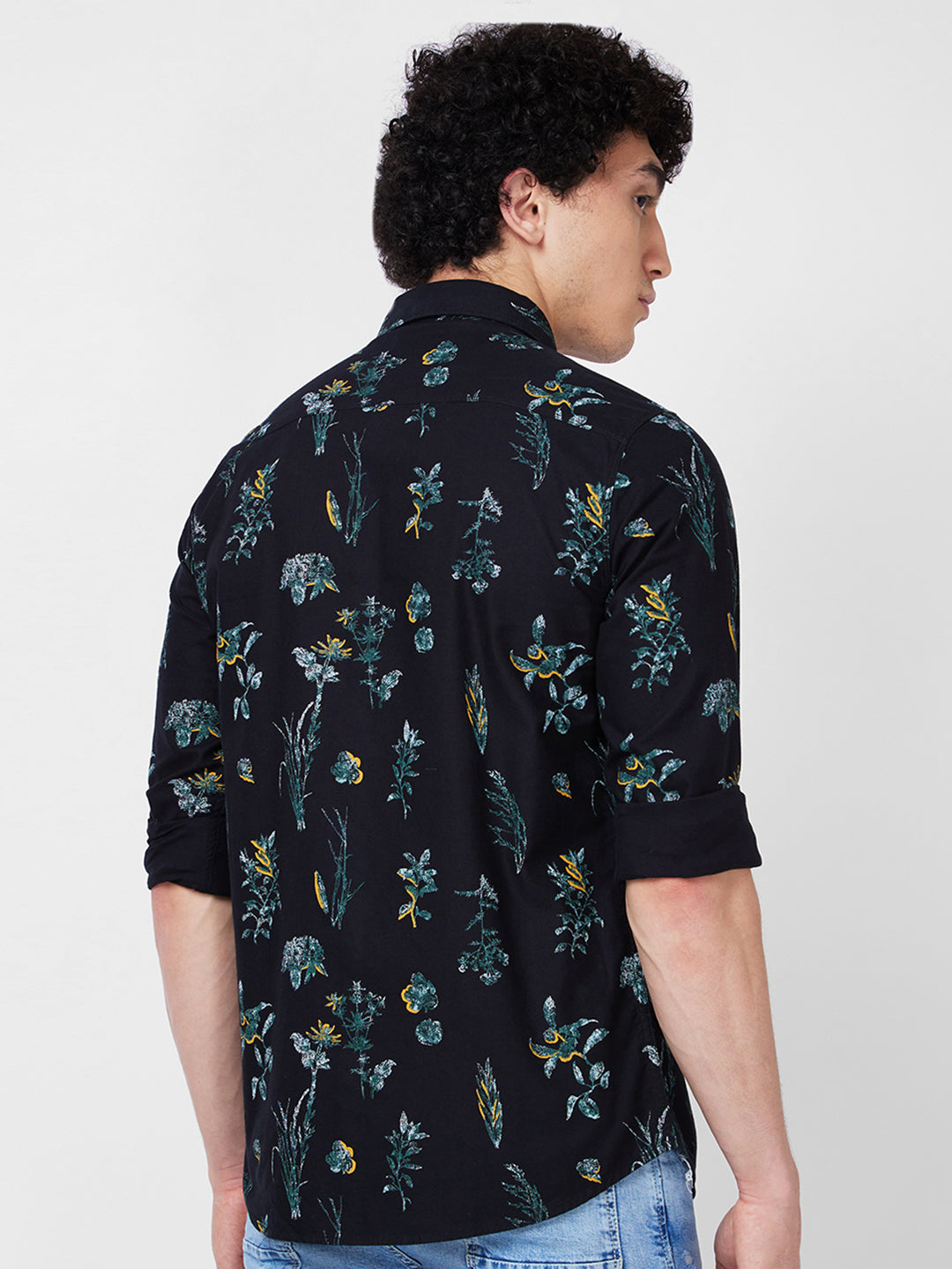 Spykar Black PRINTED FULL SLEEVE Shirt For Men
