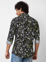 Spykar Black PRINTED FULL SLEEVE Shirt For Men