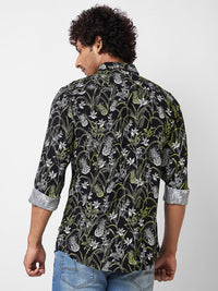 Spykar Black PRINTED FULL SLEEVE Shirt For Men