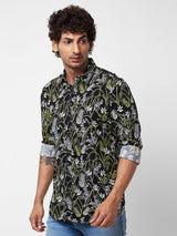 Spykar Black PRINTED FULL SLEEVE Shirt For Men