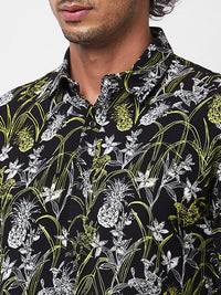 Spykar Black PRINTED FULL SLEEVE Shirt For Men