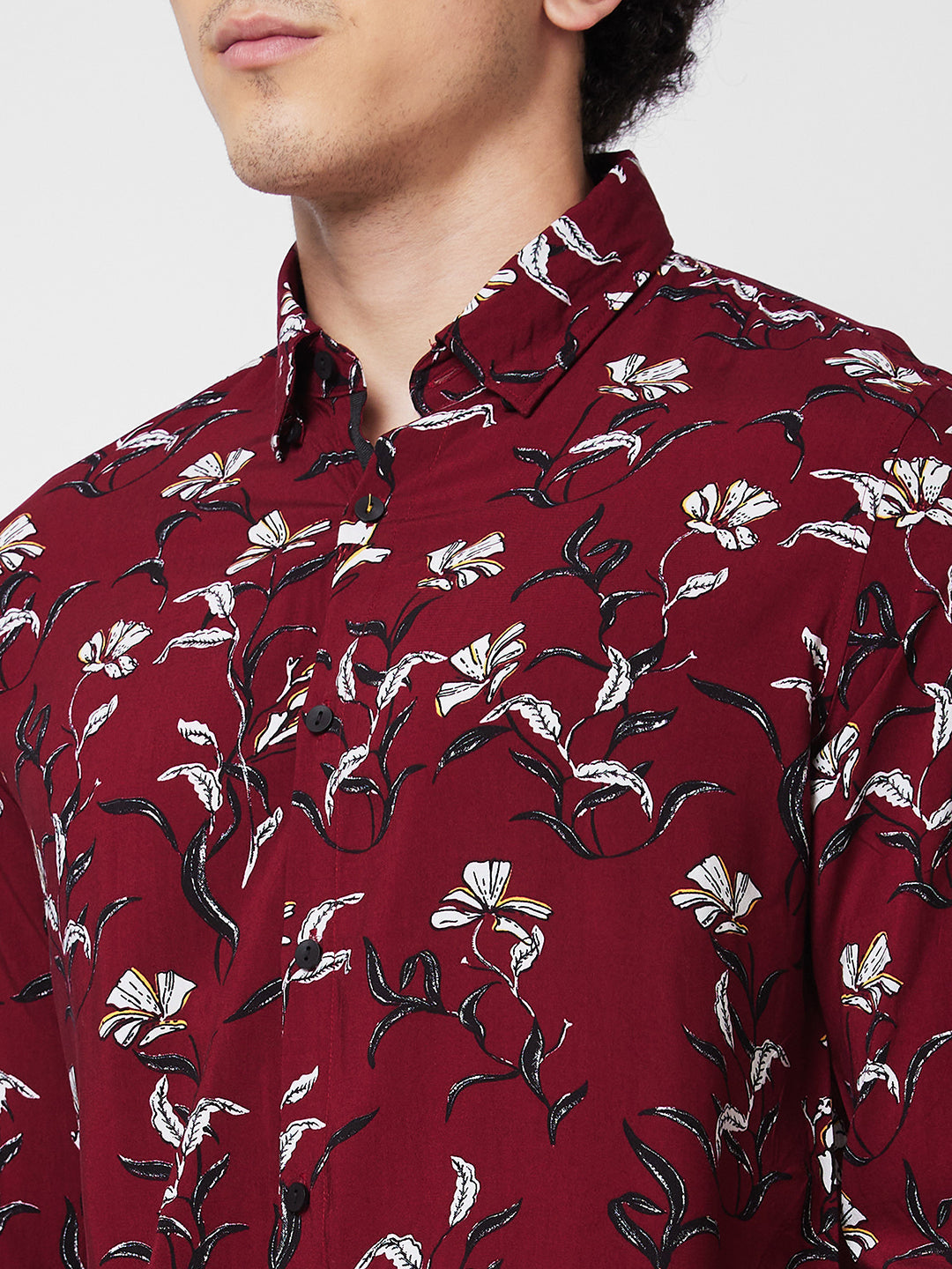 Spykar Red PRINTED FULL SLEEVE Shirt For Men