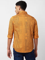 Spykar Yellow Printed Shirt For Men