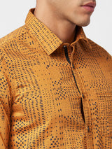 Spykar Yellow Printed Shirt For Men