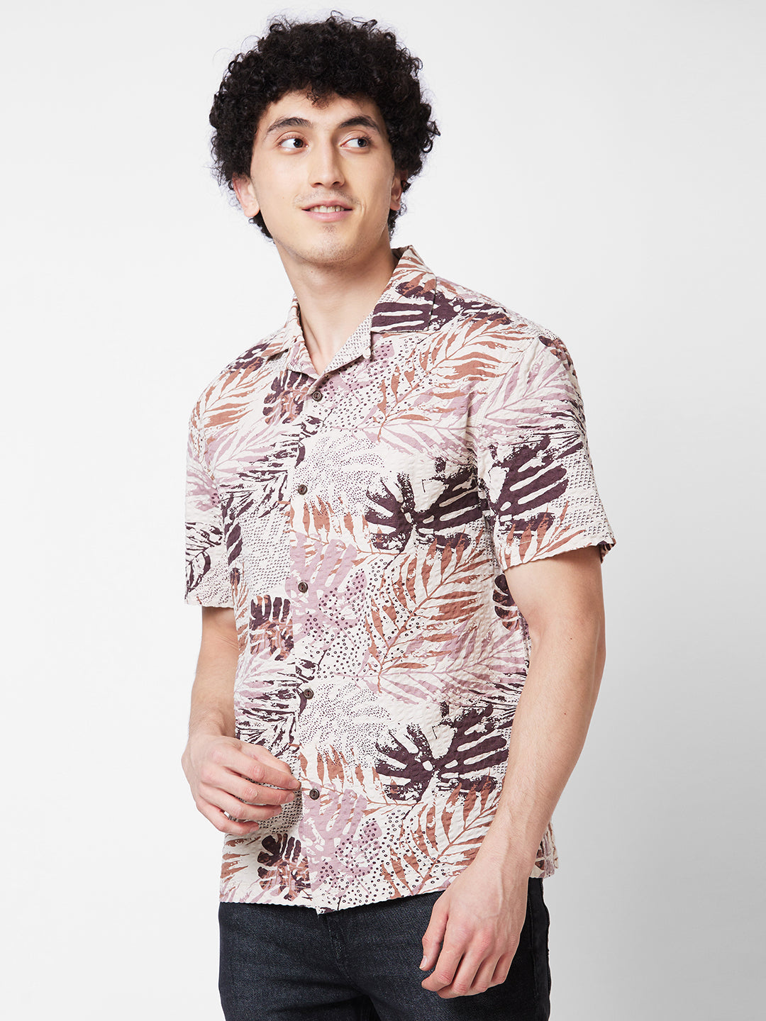 Spykar Green PRINTED HALF SLEEVE Shirt For Men