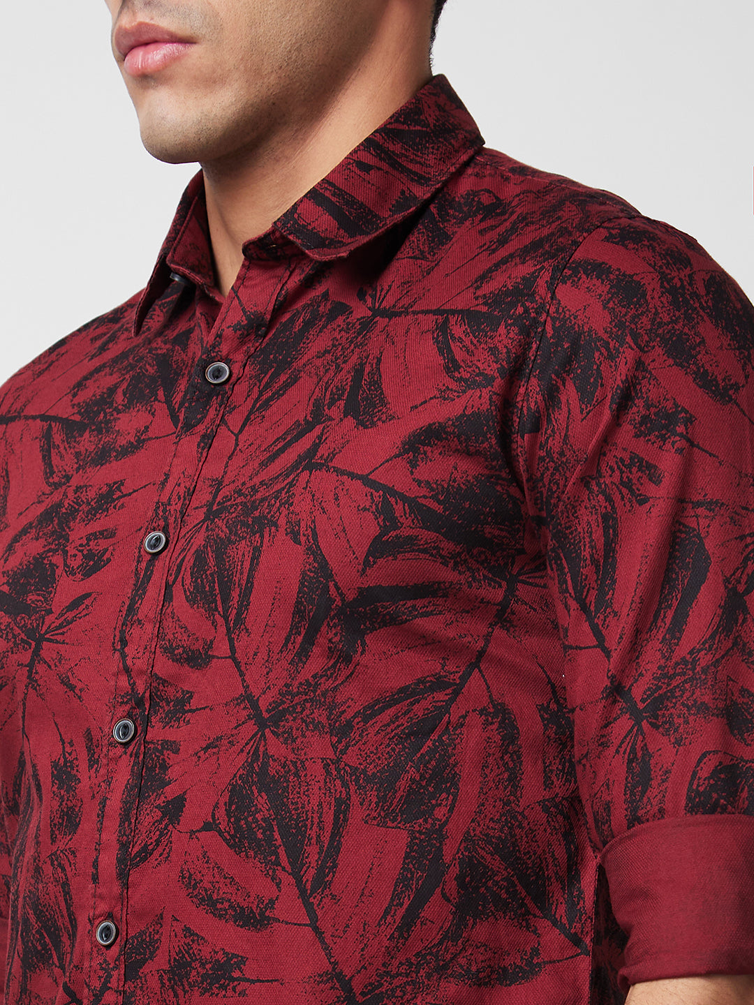 Spykar Red Printed Shirt For Men