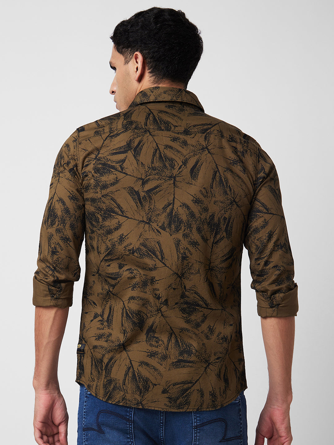 Spykar Green Printed Shirt For Men