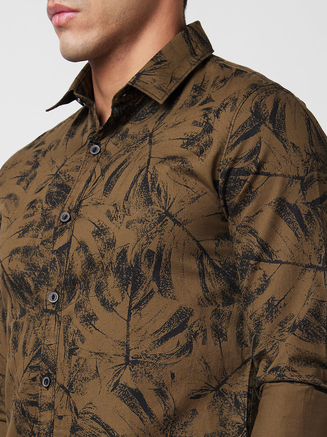 Spykar Green Printed Shirt For Men