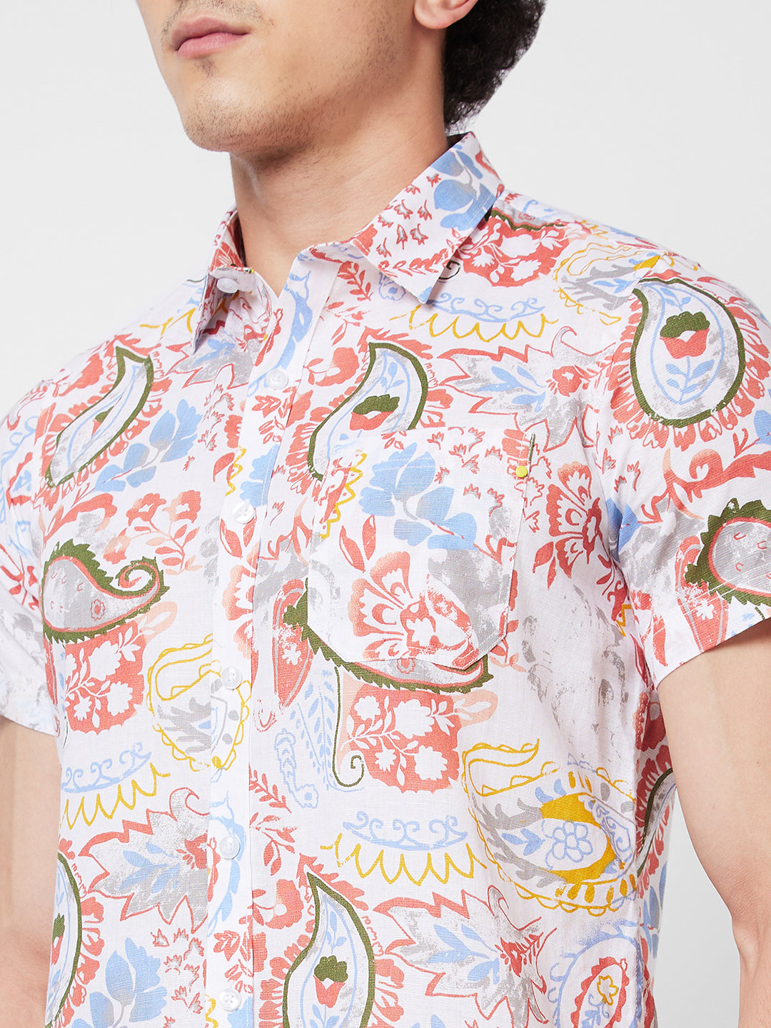 Spykar Pink PRINTED HALF SLEEVE Shirt For Men