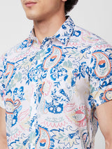 Spykar Green PRINTED HALF SLEEVE Shirt For Men