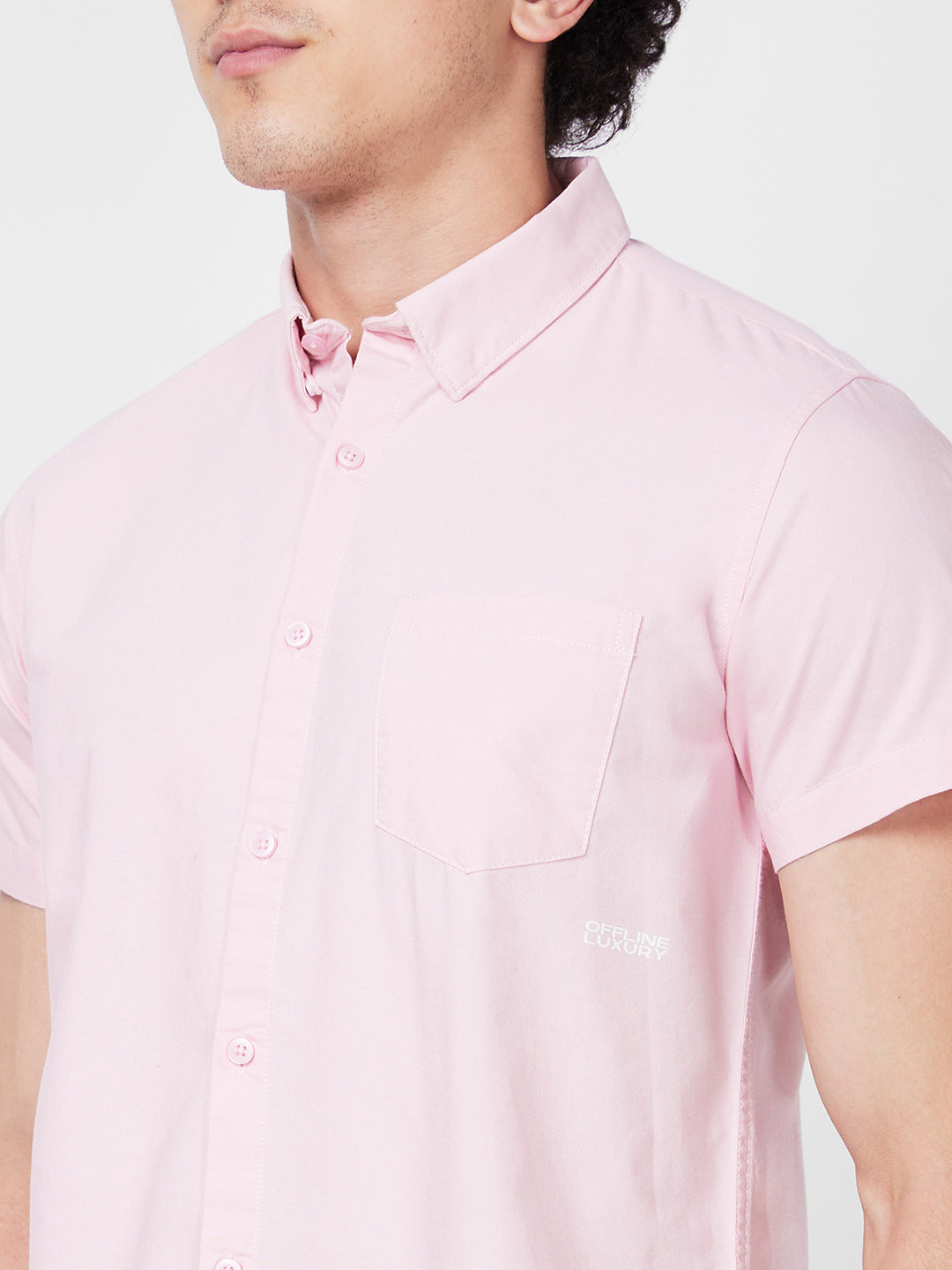 Spykar Pink SOLID HALF SLEEVE Shirt For Men