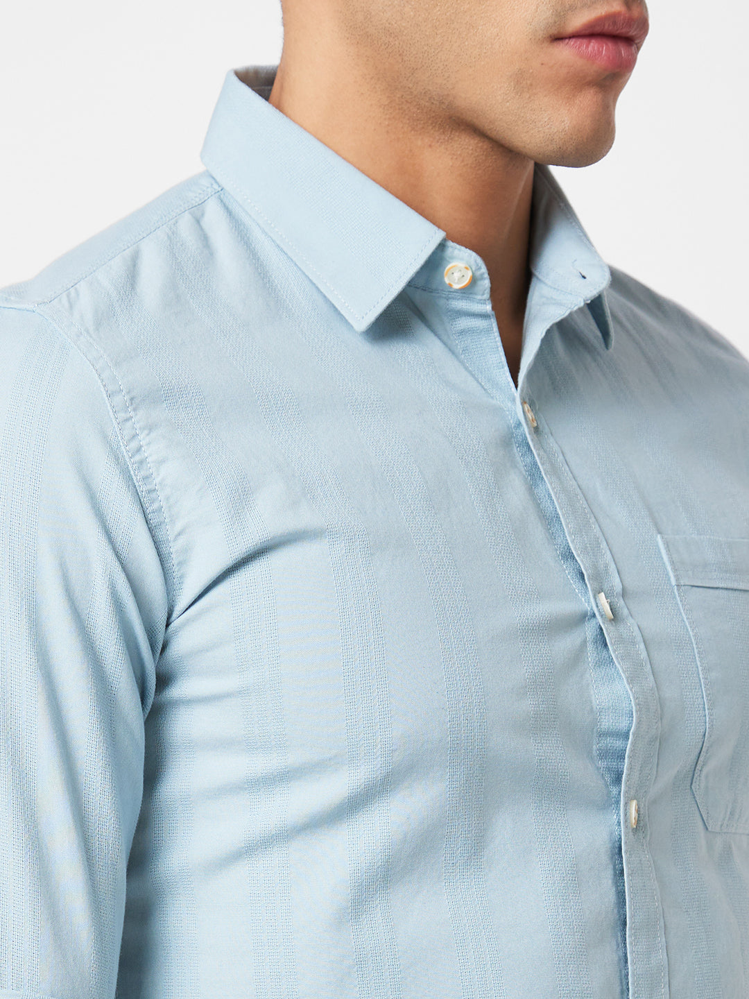 Spykar Blue Solid Shirt For Men