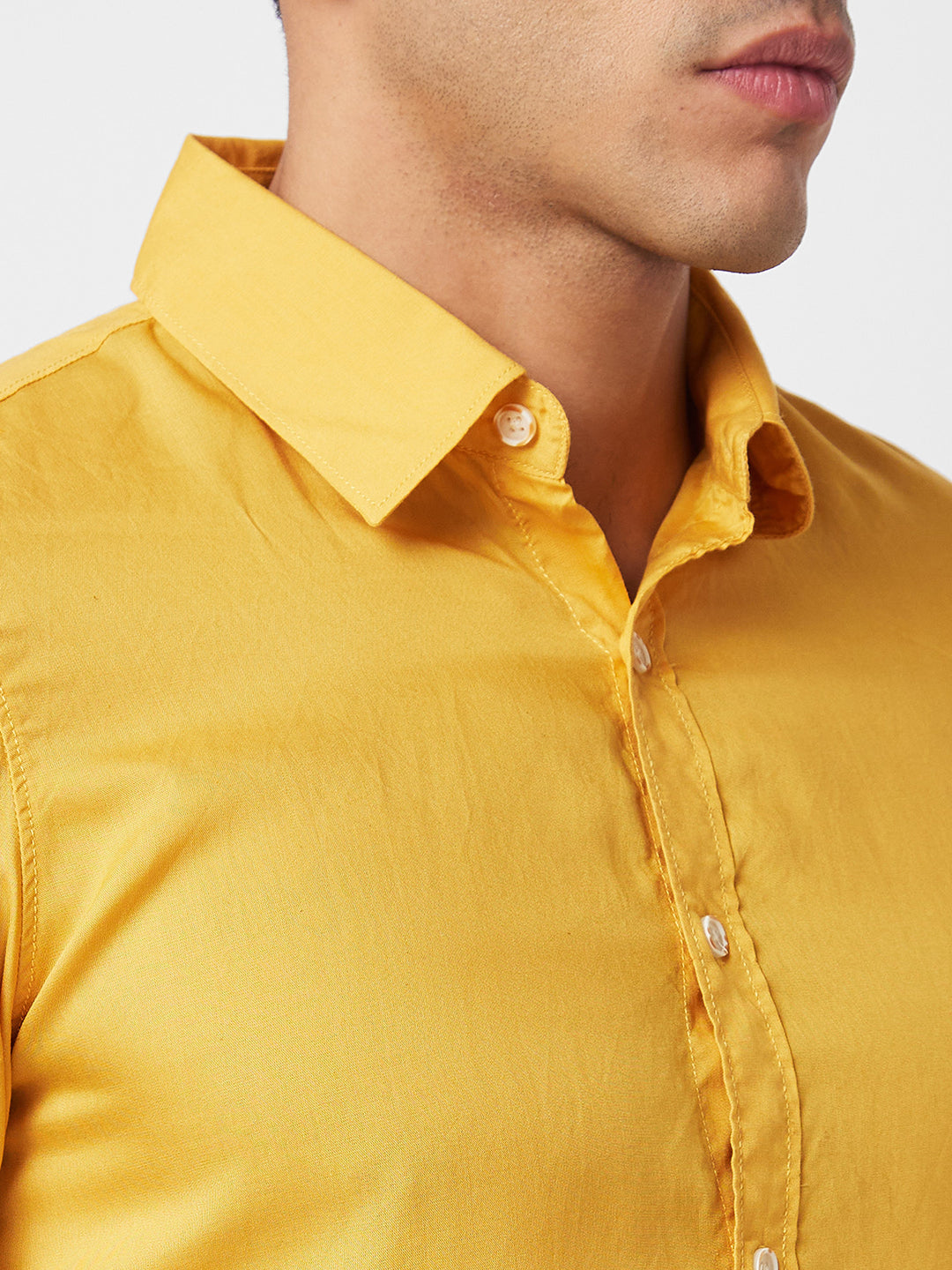 Spykar Yellow Solid Shirt For Men